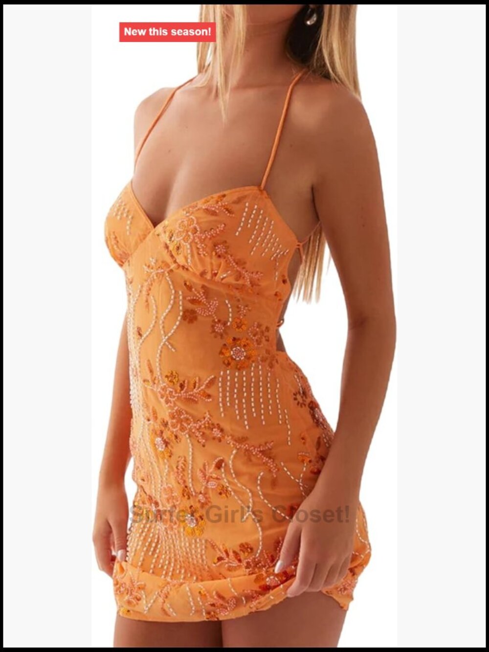 Sequin Bodycon Mini Dress Sleeveless Halter Backless Club Party